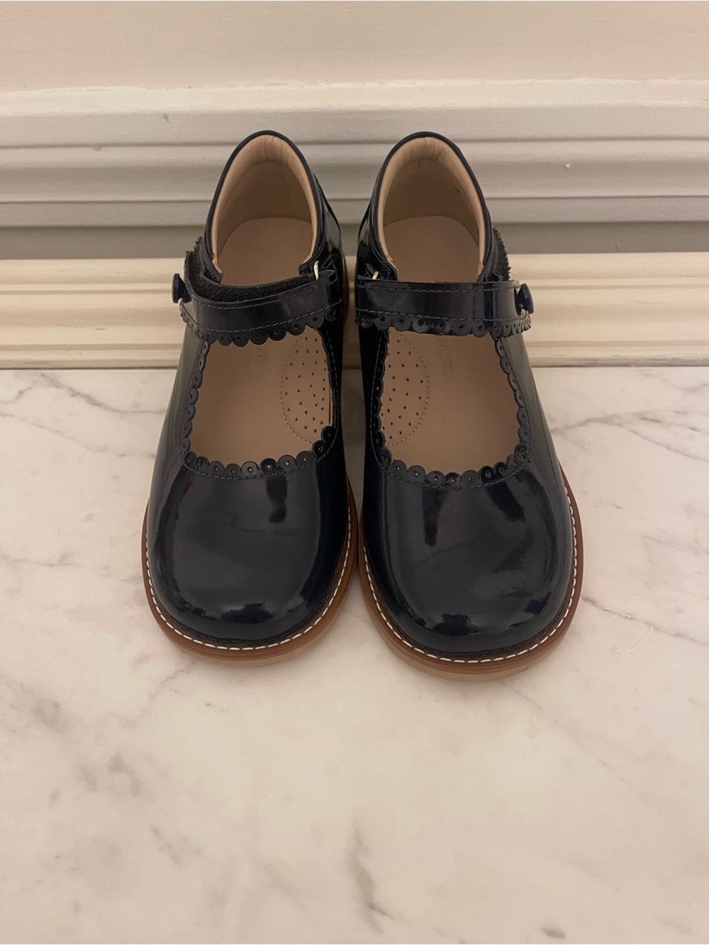 Girls Navy Patent Mary Jane Kids Shoes